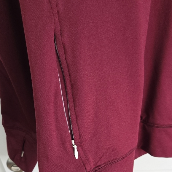 PINK Victoria's Secret Burgundy Quarter-Zip with White Dog Logo - Picture 4 of 6